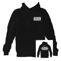 Official Huron Band hoodie logo on black