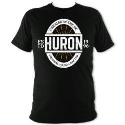 Official Huron Band T-shirt hand crafted music white on black