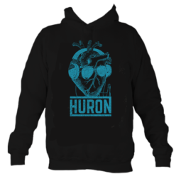 Official Huron Band hoodie heart on black