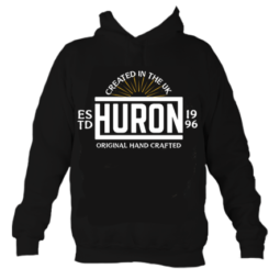 Official Huron Band hoodie hand crafted music on black