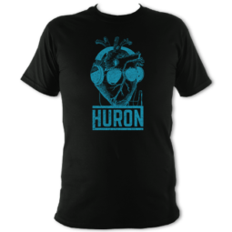 Official Huron Band t-shirt heart on black