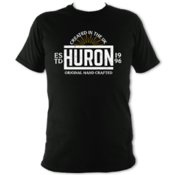 Official Huron Band T-shirt hand crafted music white on black