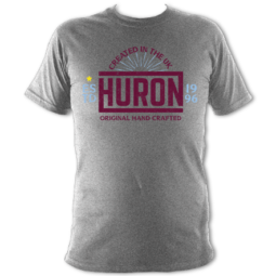 Official Huron Band T-shirt hand crafted music claret and blue