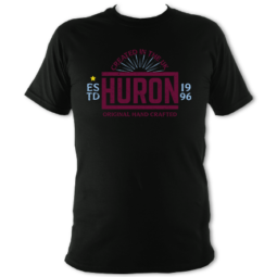 Official Huron Band T-shirt hand crafted music claret and blue